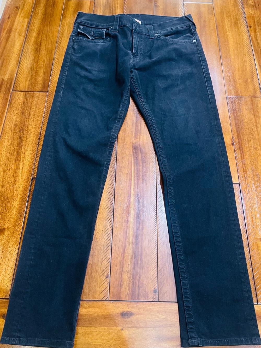 True Religion Men's Black Slim Straight Jeans